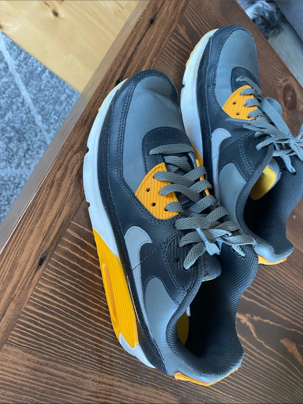 Nike Kids Gray and Yellow Low-Top Sneakers